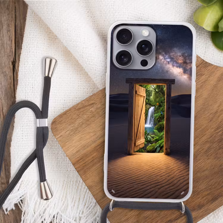 Telefoonhoesje met koord - Deur - Woestijn - Natuur — 3