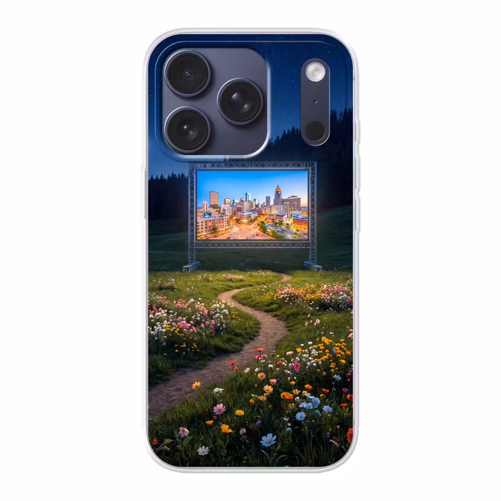 Telefoonhoesje - Scherm - Stad - Natuur — 1