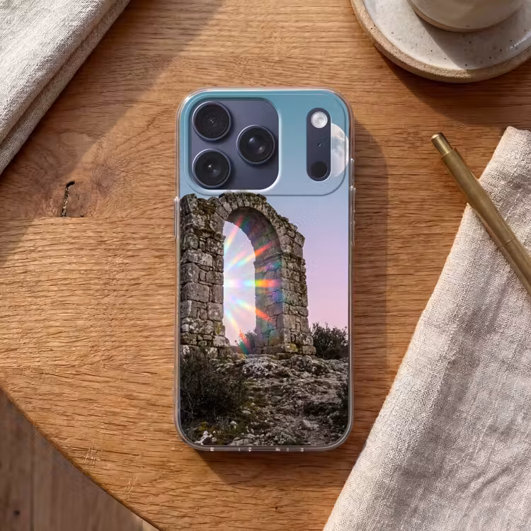 Telefoonhoesje - Boog - Regenboog - Maan — 2
