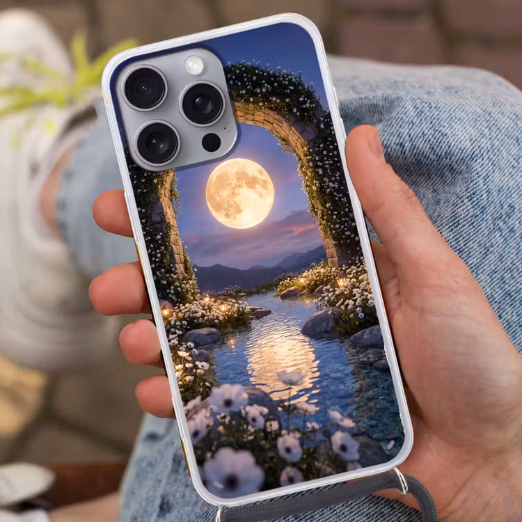 Telefoonhoesje met koord - Boog - Maan - Nacht — 2