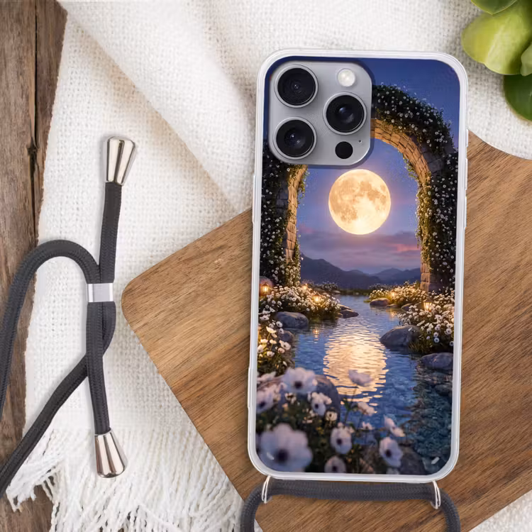 Telefoonhoesje met koord - Boog - Maan - Nacht — 3