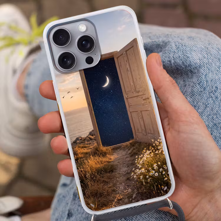 Telefoonhoesje met koord - Deur - Sterren - Natuur — 2