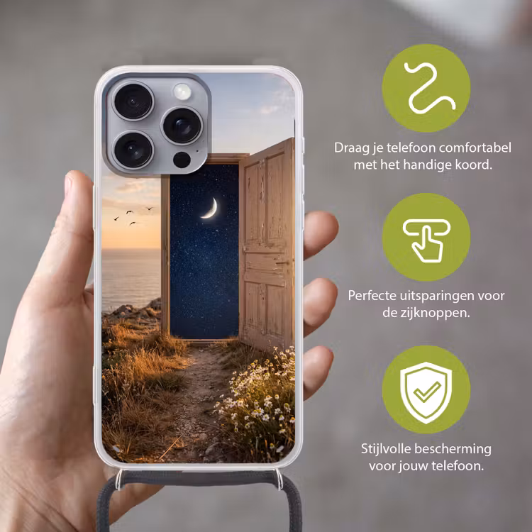 Telefoonhoesje met koord - Deur - Sterren - Natuur — 4
