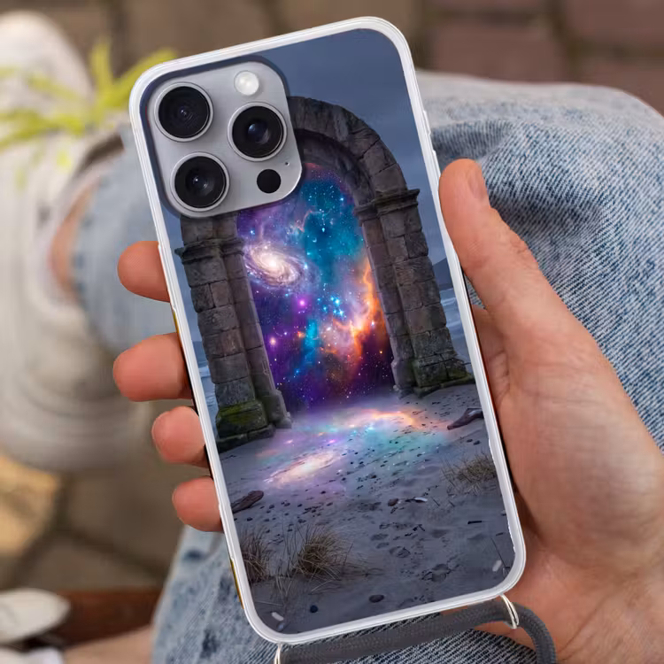 Telefoonhoesje met koord - Poort - Strand - Ruimte — 2