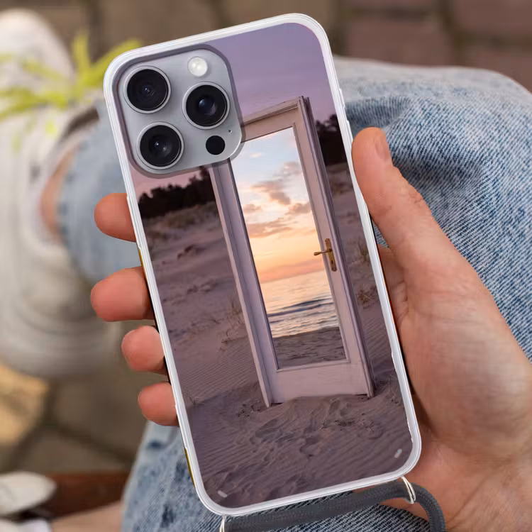 Telefoonhoesje met koord - Spiegel - Zee - Zonsondergang — 2