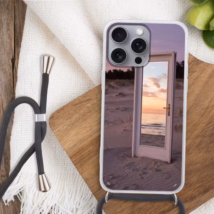 Telefoonhoesje met koord - Spiegel - Zee - Zonsondergang — 3