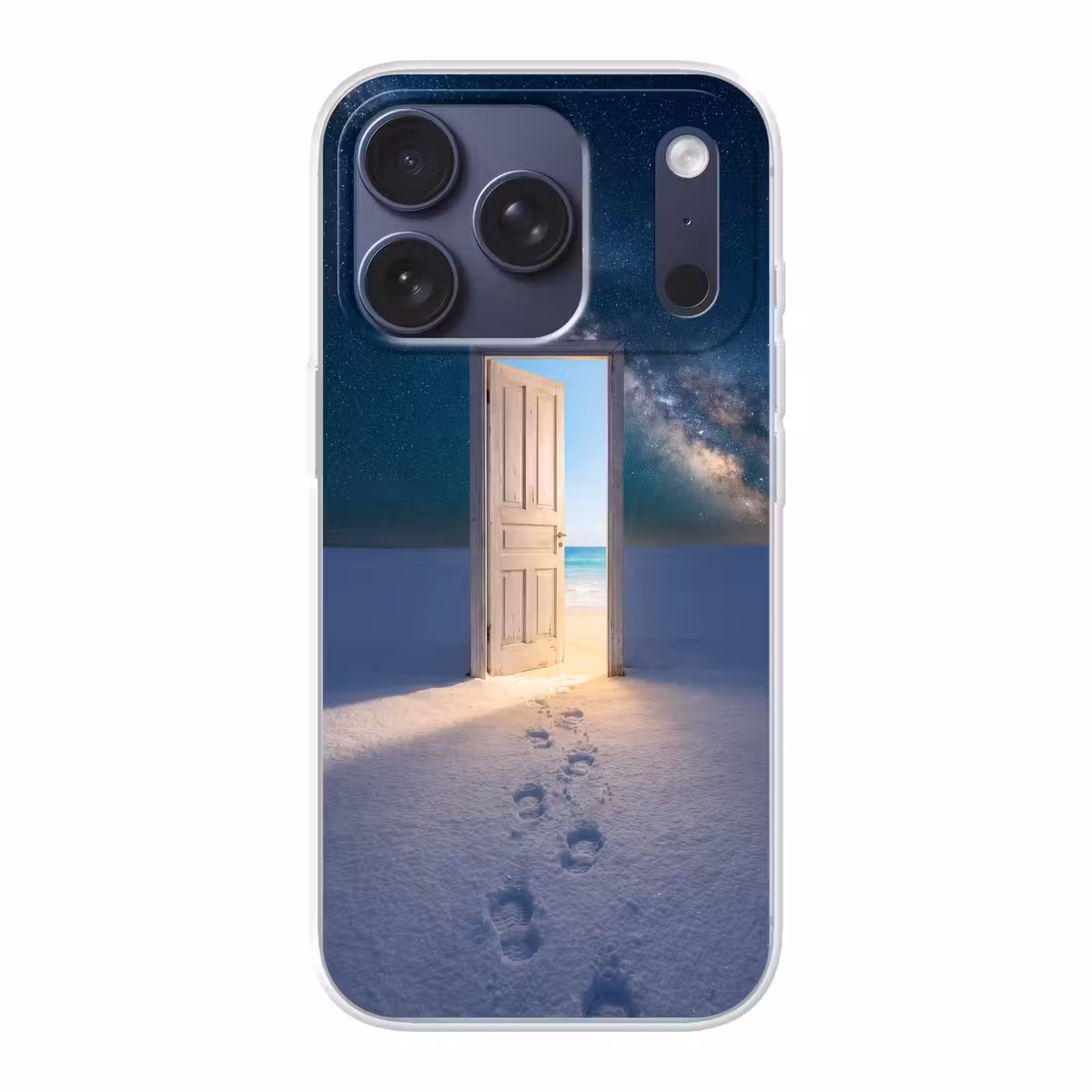 Telefoonhoesje - Deur - Sneeuw - Strand — 1