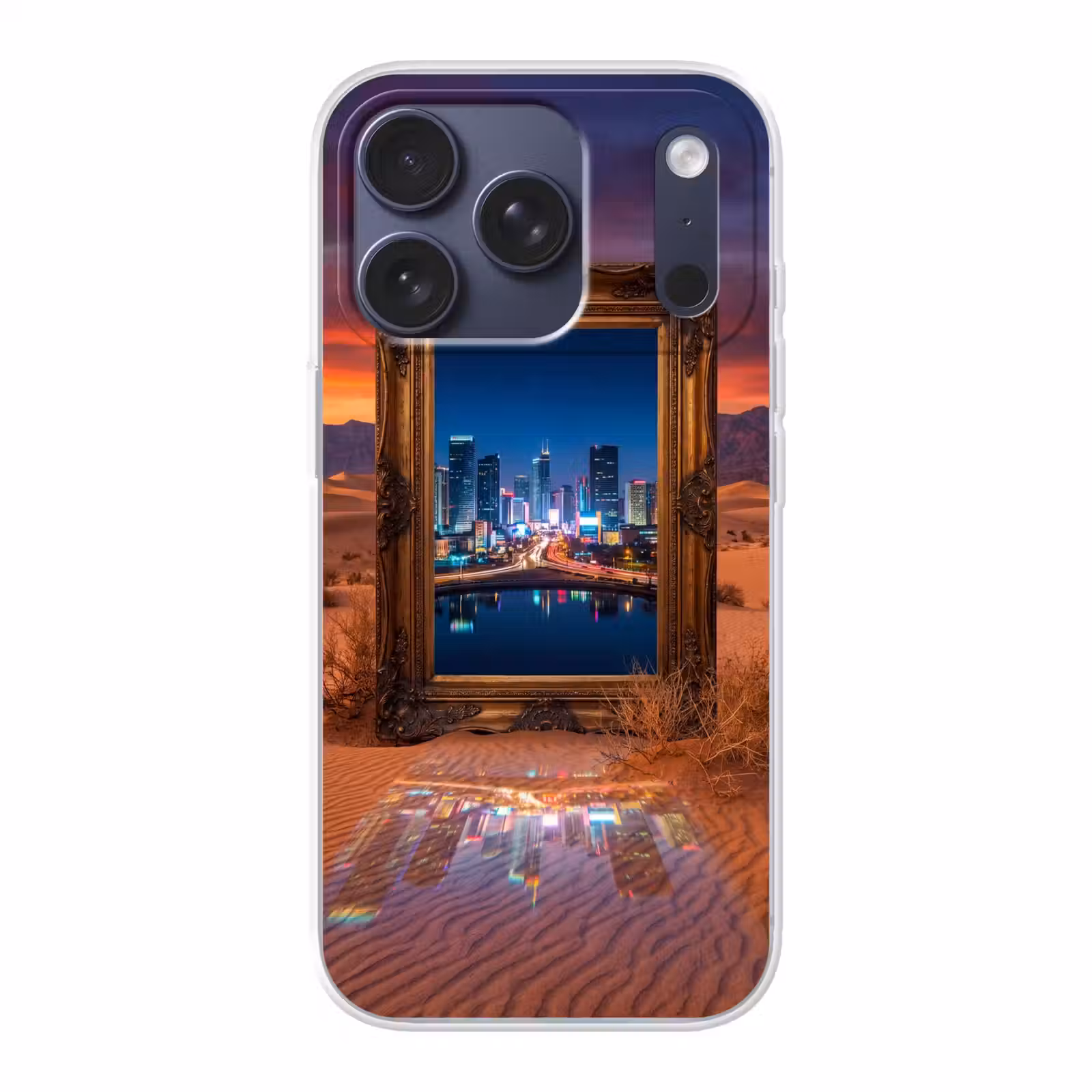 Telefoonhoesje - Kader - Stadsgezicht - Woestijn — 1
