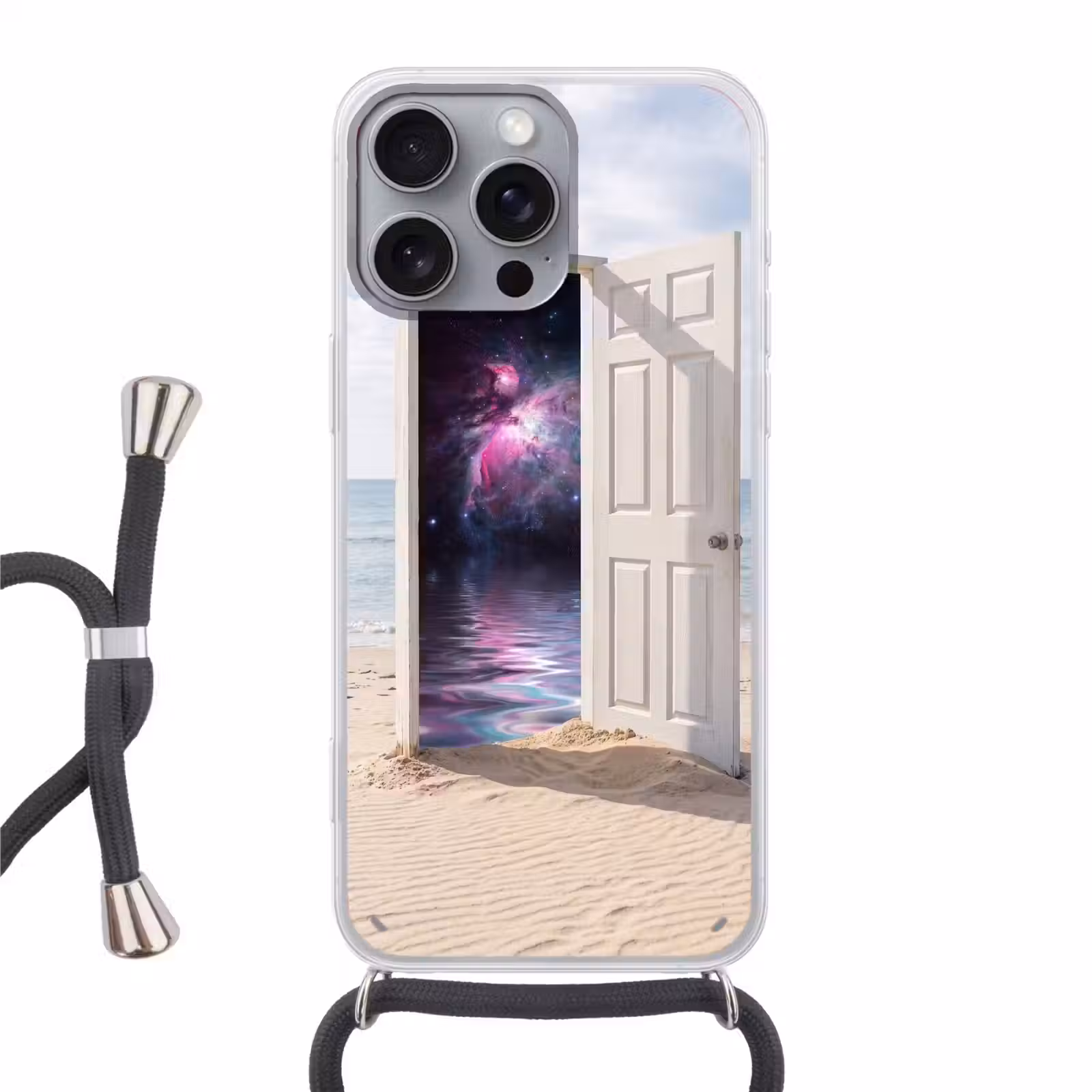 Telefoonhoesje met koord - Deur - Strand - Kosmos — 1