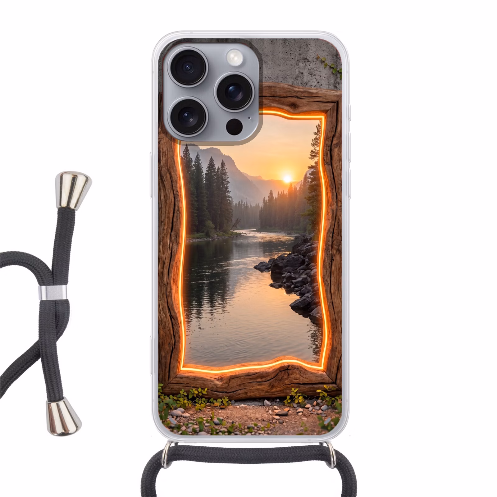 Telefoonhoesje met koord - Landschap - Kader - Licht — 1