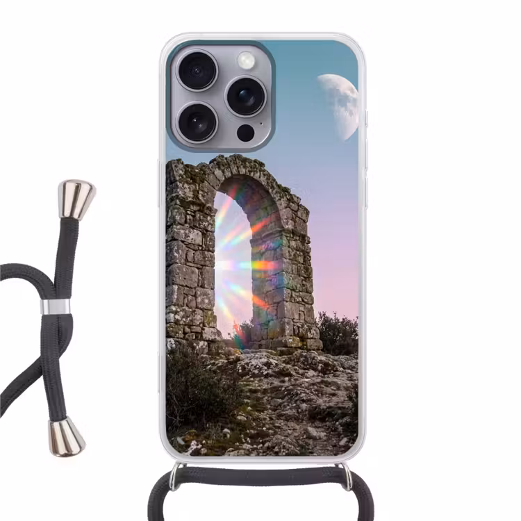 Telefoonhoesje met koord - Boog - Regenboog - Maan — 1