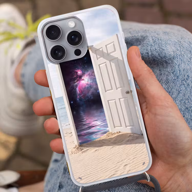 Telefoonhoesje met koord - Deur - Strand - Kosmos — 2