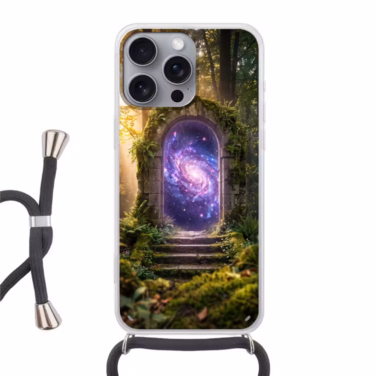 Telefoonhoesje met koord - Poort - Kosmos - Bos — 1