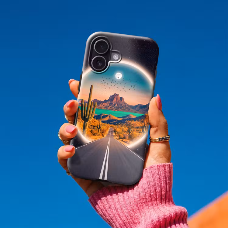 Telefoonhoesje Toughcase - Weg - Woestijn - Natuur — 2