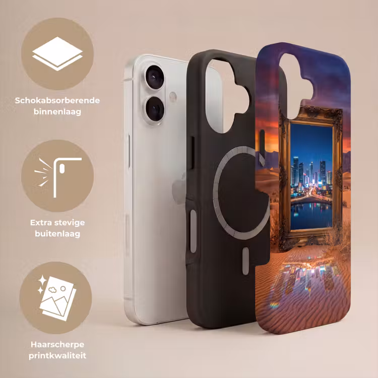 Telefoonhoesje Toughcase - Kader - Stadsgezicht - Woestijn — 3