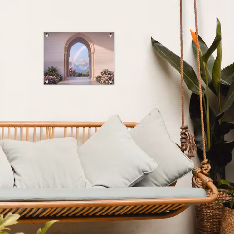 Tuinposter - Boog - Bergen - Regenboog — 5