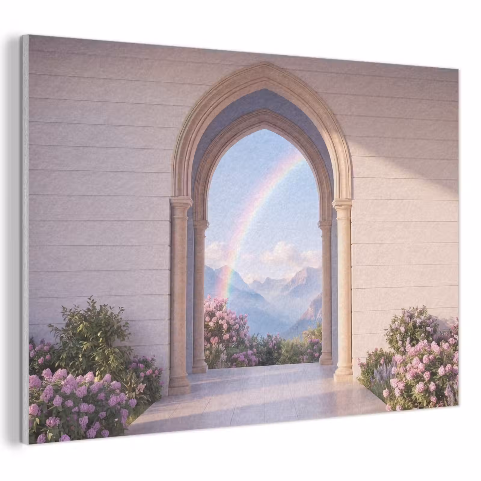 Akoestisch schilderij - Boog - Bergen - Regenboog — 1