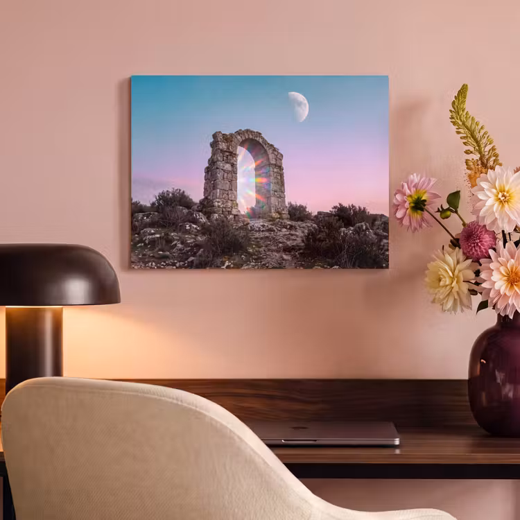 Akoestisch schilderij - Boog - Regenboog - Maan — 4