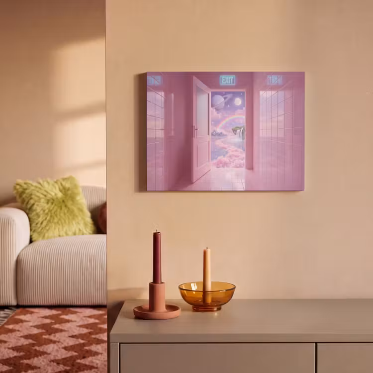 Akoestisch schilderij - Roze deur - Fantasie — 2