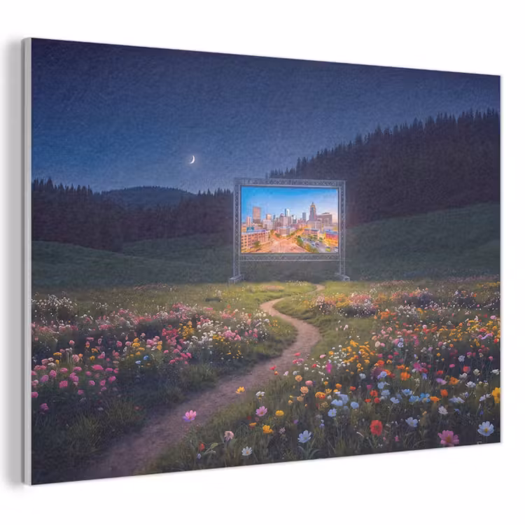 Akoestisch schilderij - Scherm - Stad - Natuur — 1