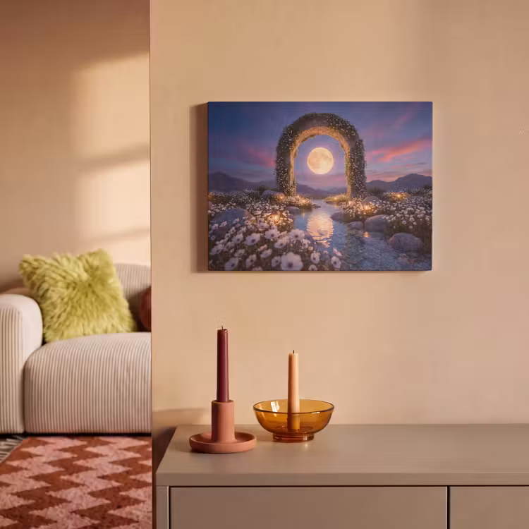 Akoestisch schilderij - Boog - Maan - Nacht — 2