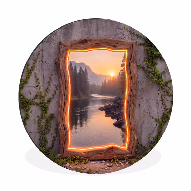 Muurcirkel aluminium - Landschap - Kader - Licht — 1