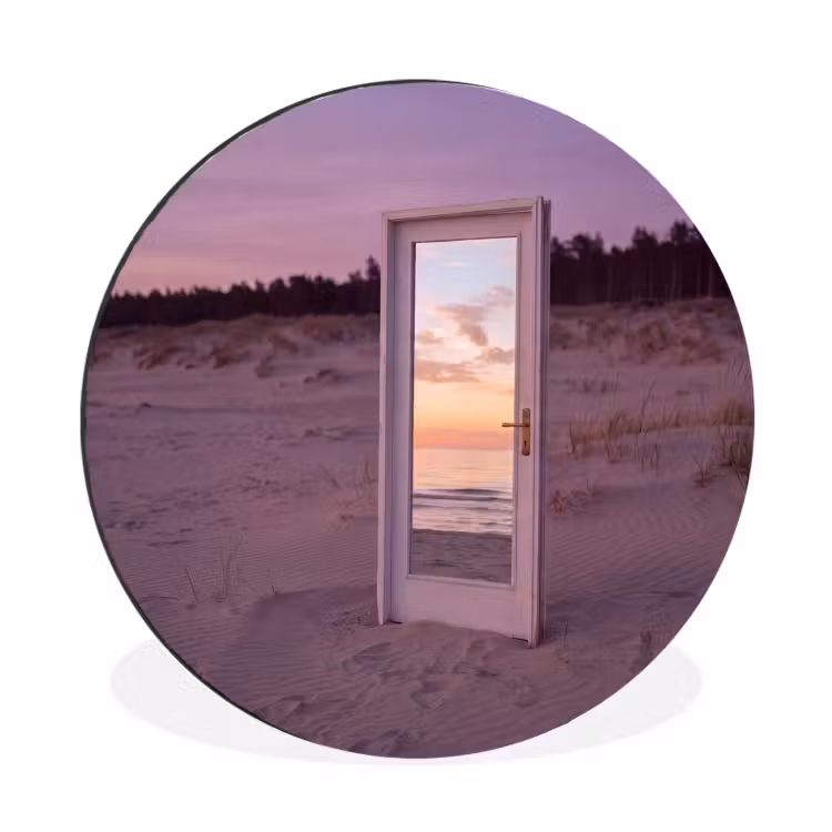 Muurcirkel aluminium - Spiegel - Zee - Zonsondergang — 1