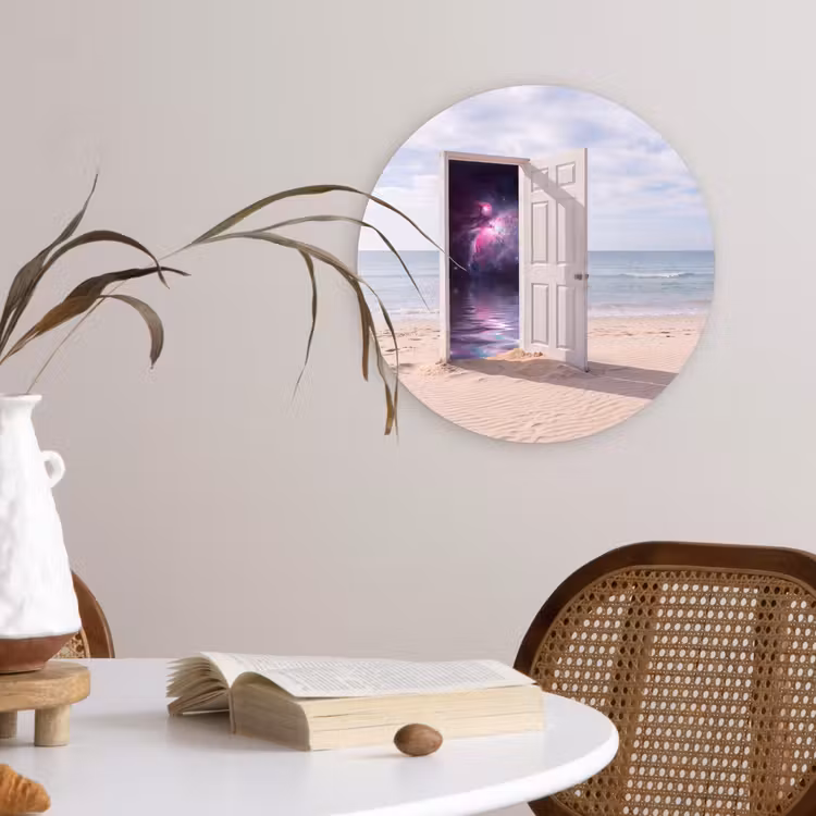 Muurcirkel glas - Deur - Strand - Kosmos — 4