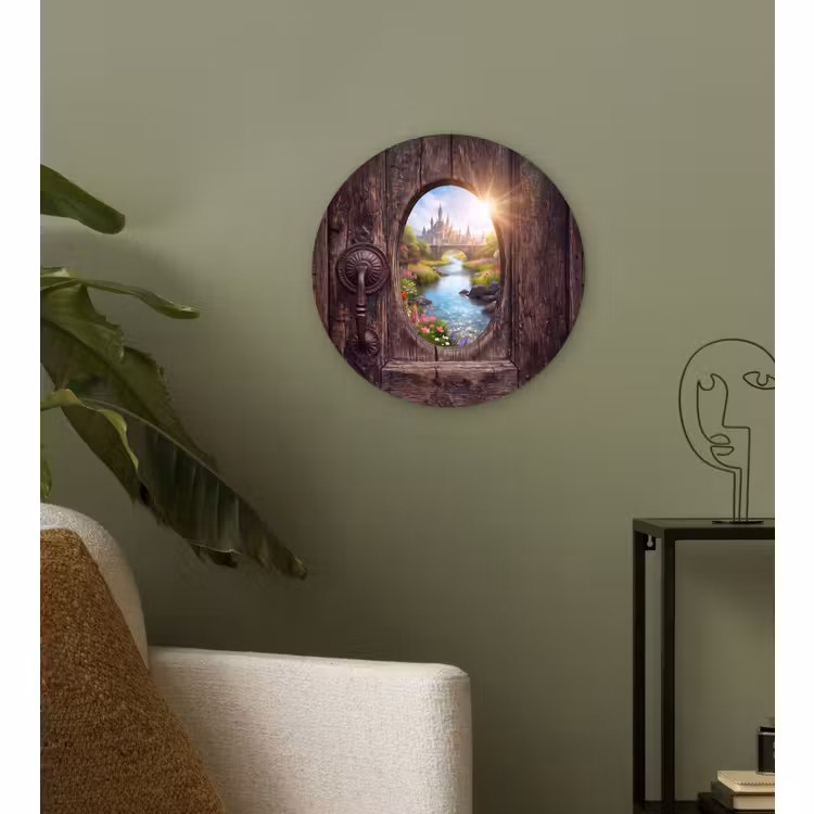 Muurcirkel glas - Kasteel - Rivier - Natuur — 3