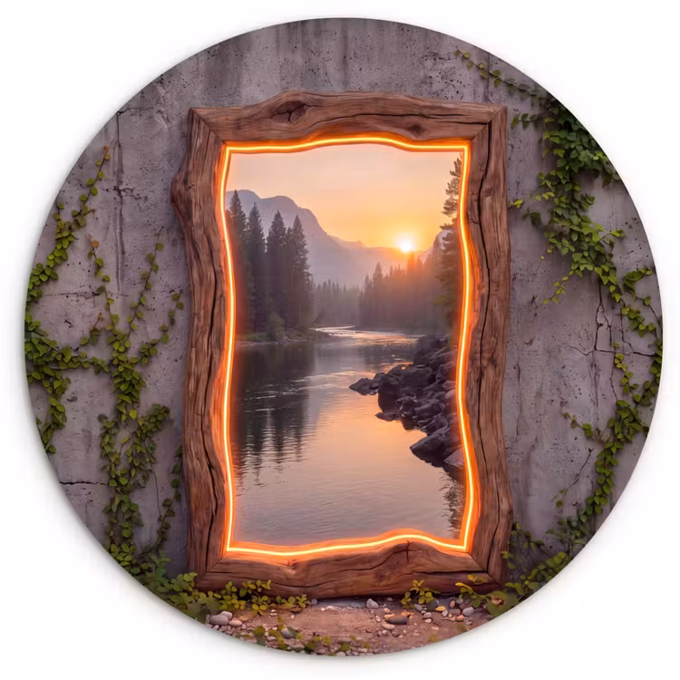 Muurcirkel glas - Landschap - Kader - Licht — 1
