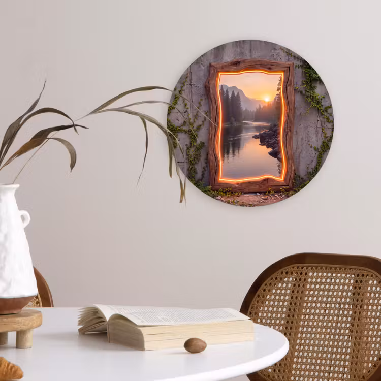 Muurcirkel glas - Landschap - Kader - Licht — 4