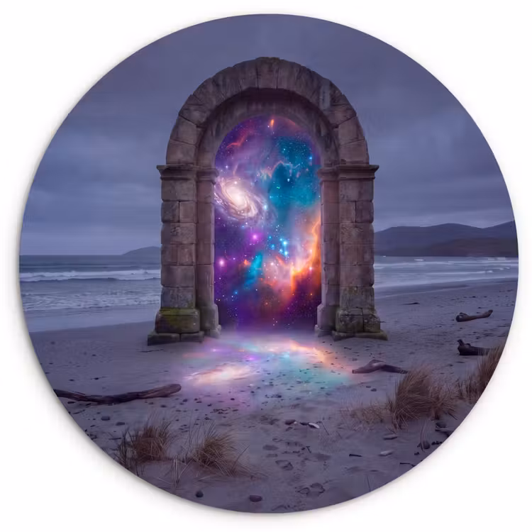 Muurcirkel glas - Poort - Strand - Ruimte — 1