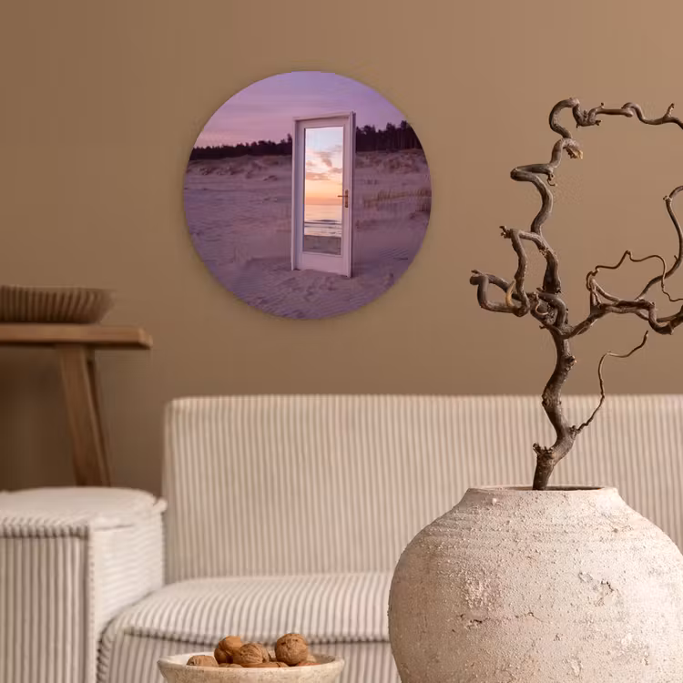 Muurcirkel glas - Spiegel - Zee - Zonsondergang — 2