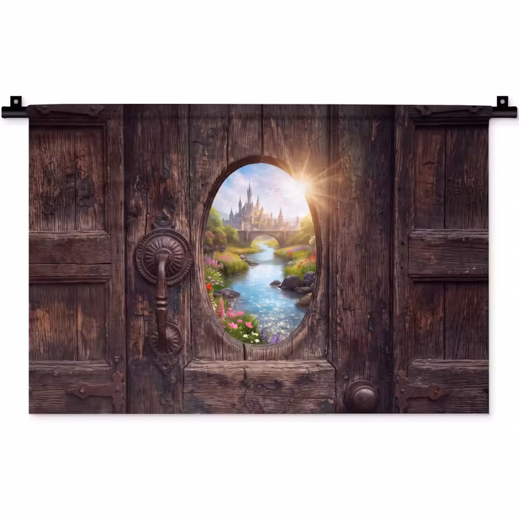 Wandkleed - Kasteel - Rivier - Natuur — 1