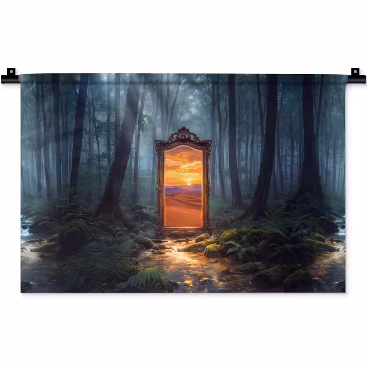 Wandkleed - Spiegel - Bos - Natuur — 1
