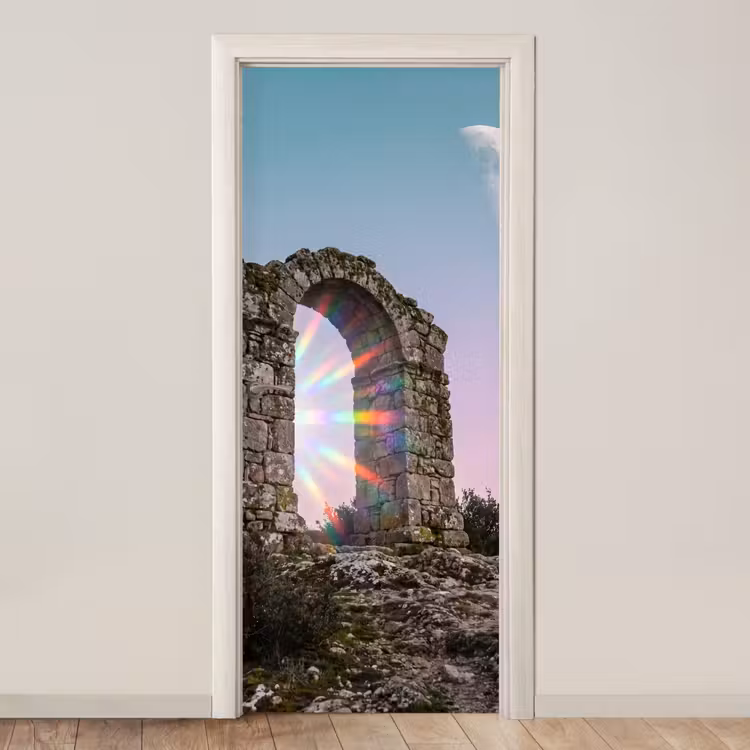 Deursticker - Boog - Regenboog - Maan — 1