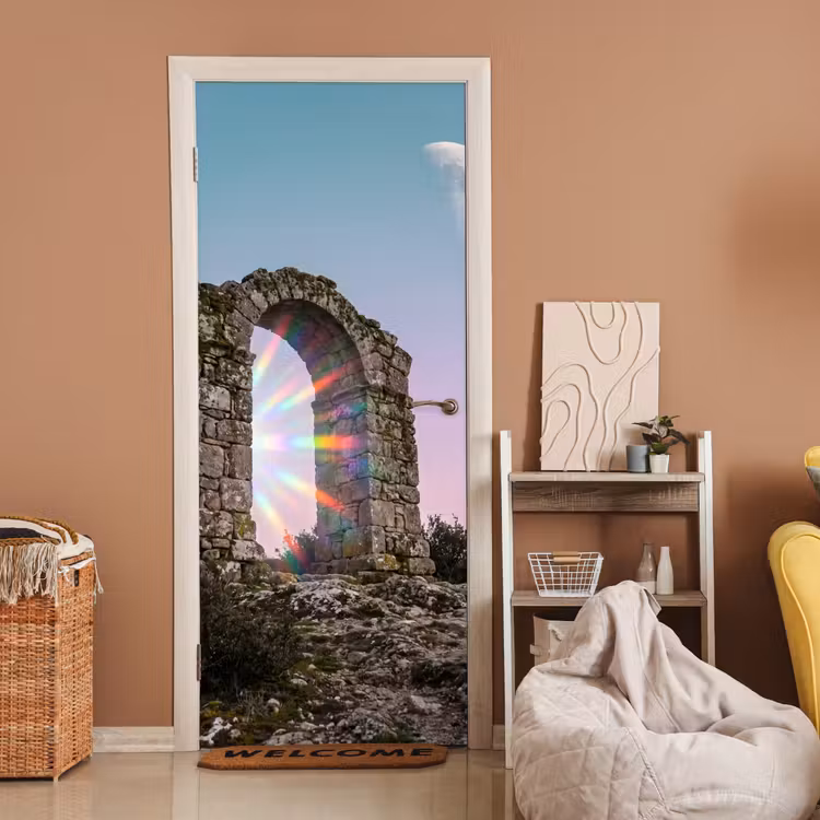 Deursticker - Boog - Regenboog - Maan — 2