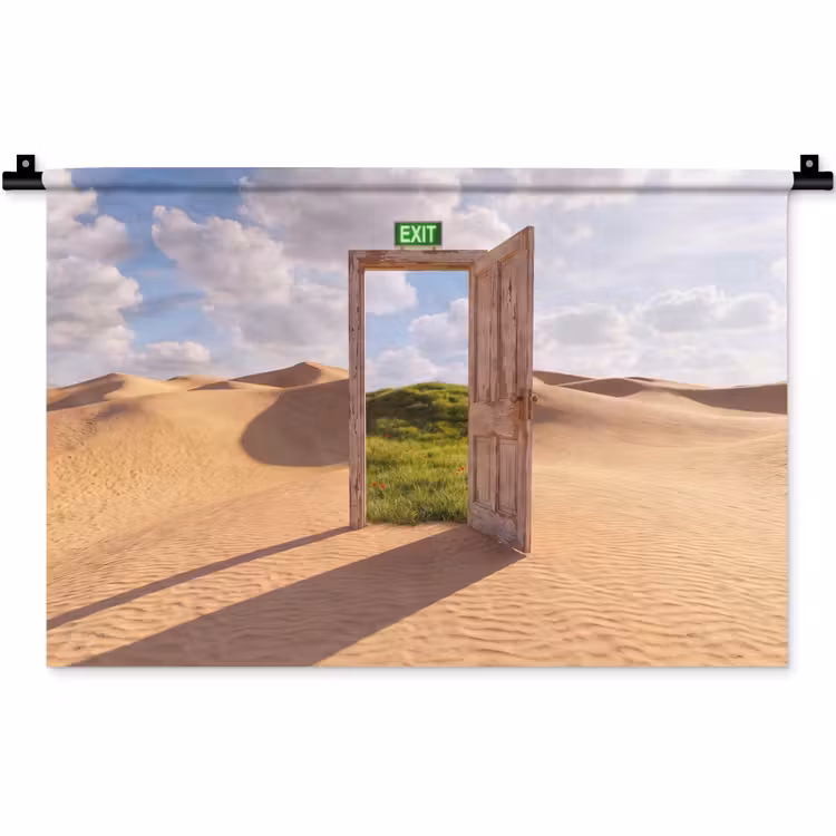 Wandkleed - Deur - Woestijn - Gras — 1