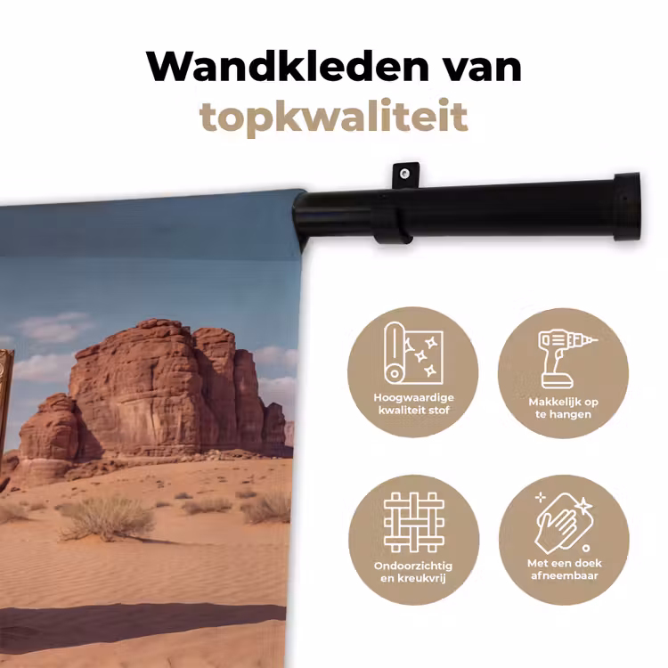 Wandkleed - Kader - Woestijn - Bloemen — 3