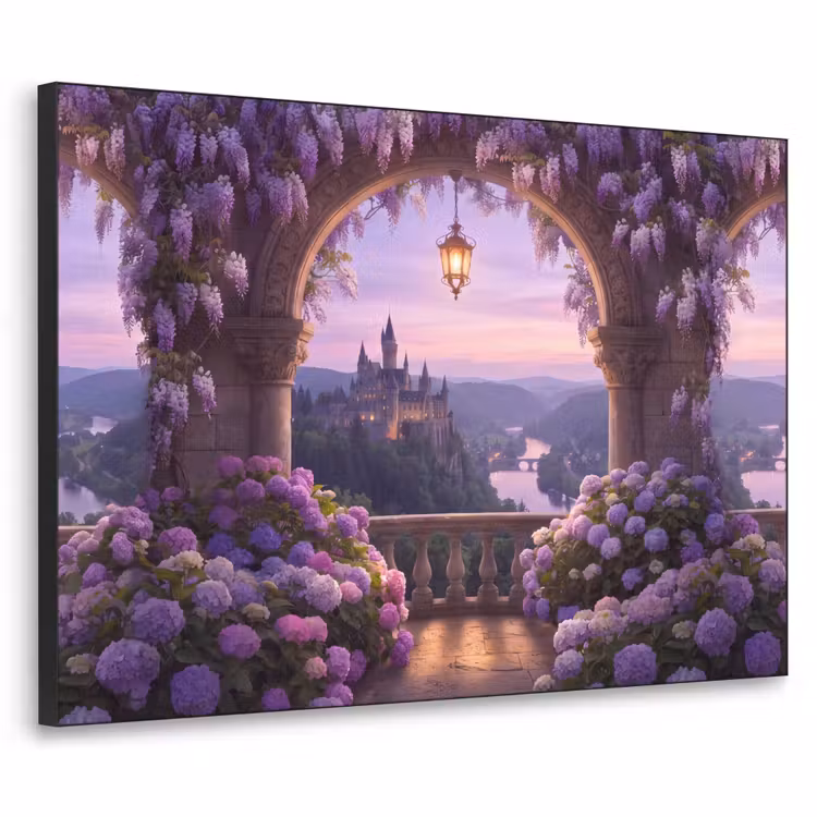 Art frame - Kasteel - Rivier - Avond — 1
