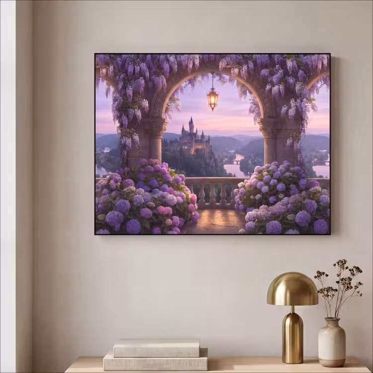 Art frame - Kasteel - Rivier - Avond — 5