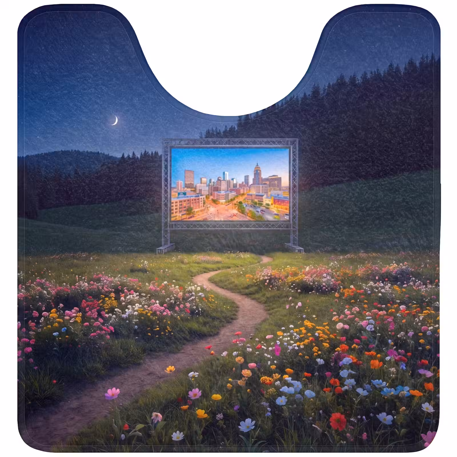 WC Mat - Scherm - Stad - Natuur — 1