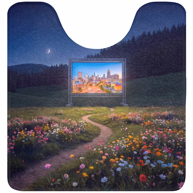 WC Mat - Scherm - Stad - Natuur — 1
