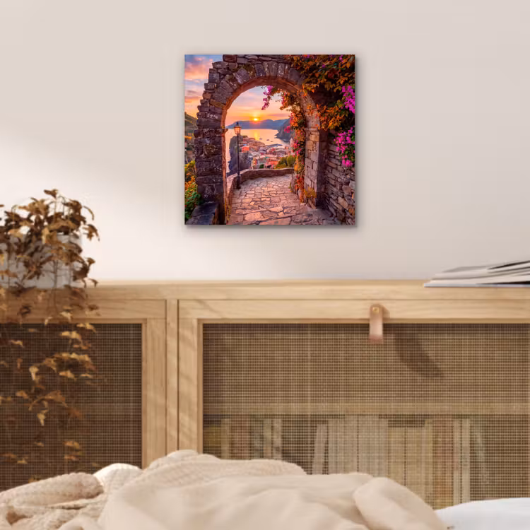 Aluminium schilderij - Boog - Kust - Zonsondergang — 4
