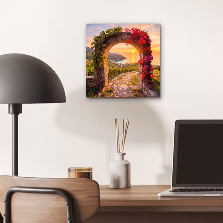 Aluminium schilderij - Boog - Zonsondergang - Kust — 6