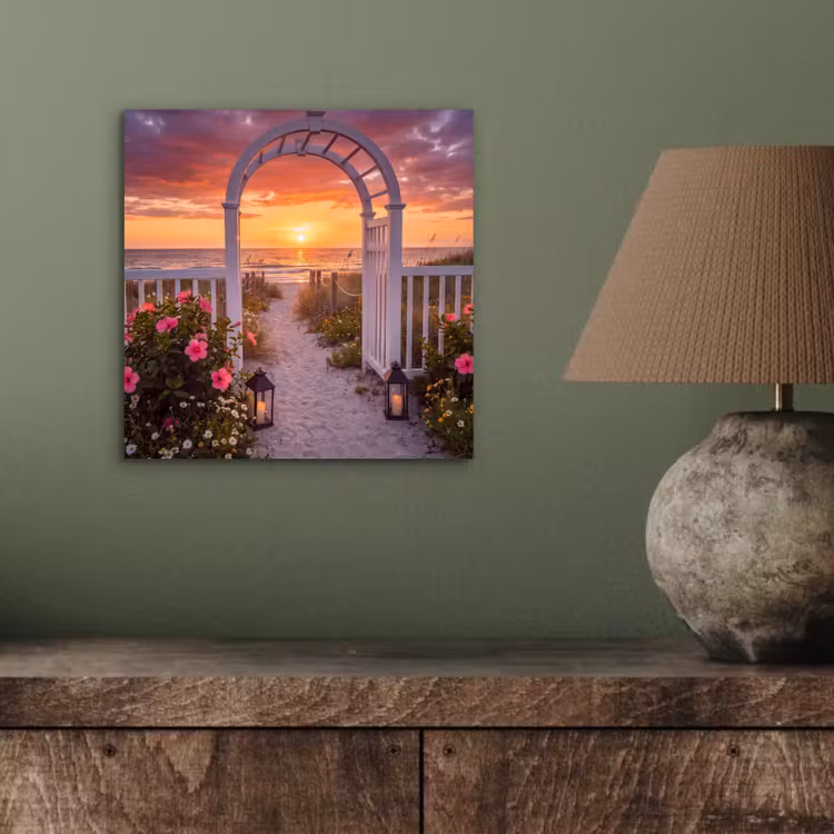 Aluminium schilderij - Zee - Pad - Bloemen — 3