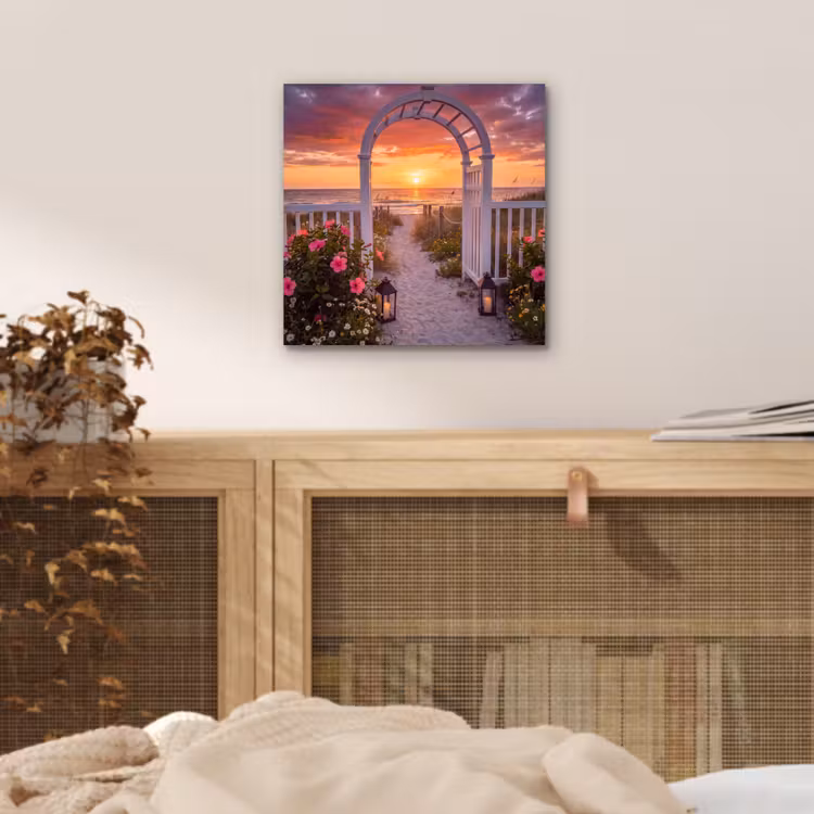 Aluminium schilderij - Zee - Pad - Bloemen — 4