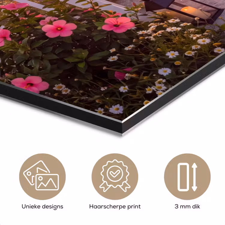 Aluminium schilderij - Zee - Pad - Bloemen — 7
