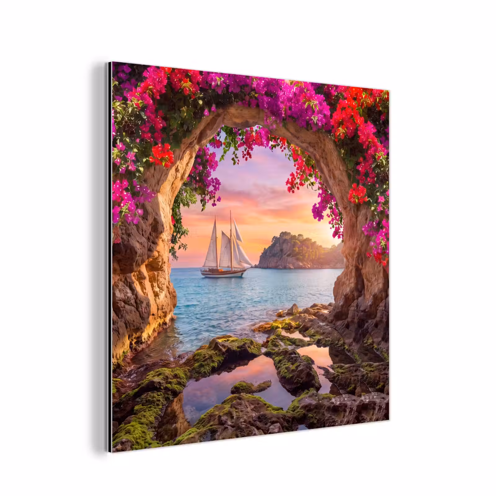 Aluminium schilderij - Zeilboot - Kust - Natuur — 1