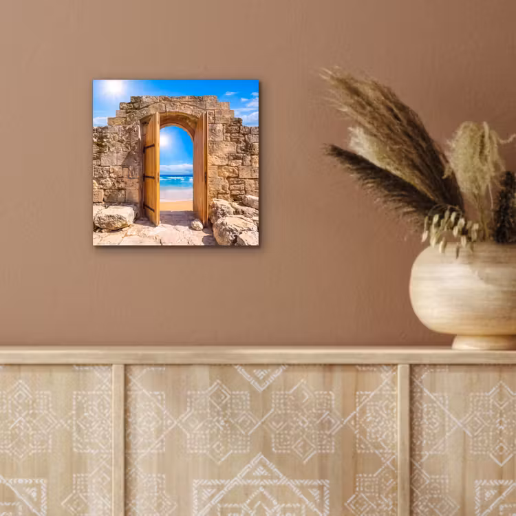 Aluminium schilderij - Deur - Strand - Zee — 5